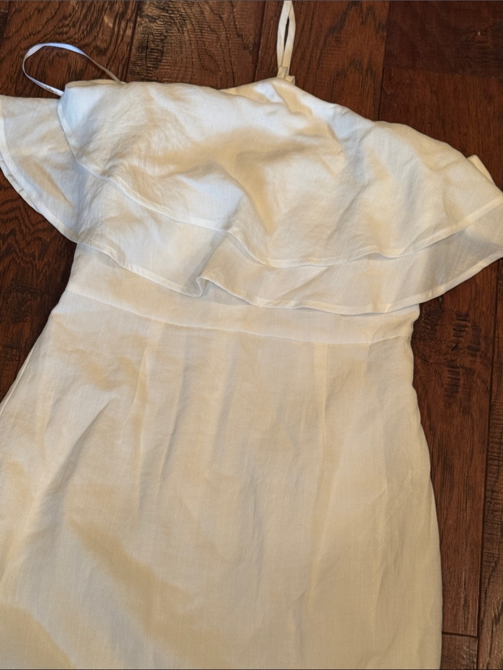 NWT Lulu's white Ruffle Mini Dress - Picture 5 of 6